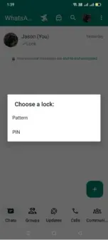 whatsapp plus app lock feature screenshot